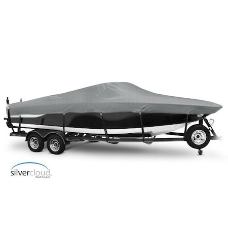 Eevelle Boat Cover FISH & SKI Walk Thru Windshield Inboard Fits 17ft 6in L up to 96in W Silver SCVNWT1796-SLR